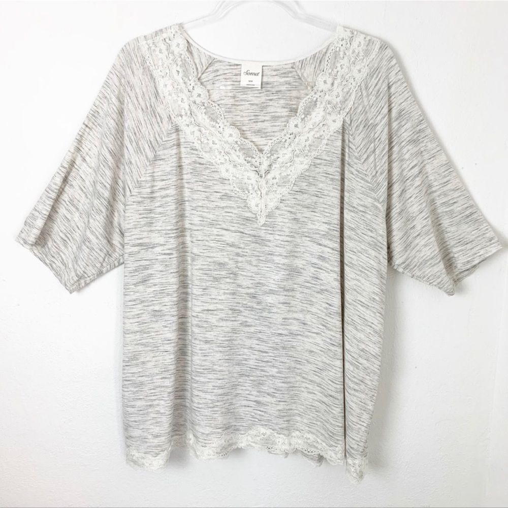 Soma Sleep Pajama Top Lace Trim Plus Size XXL